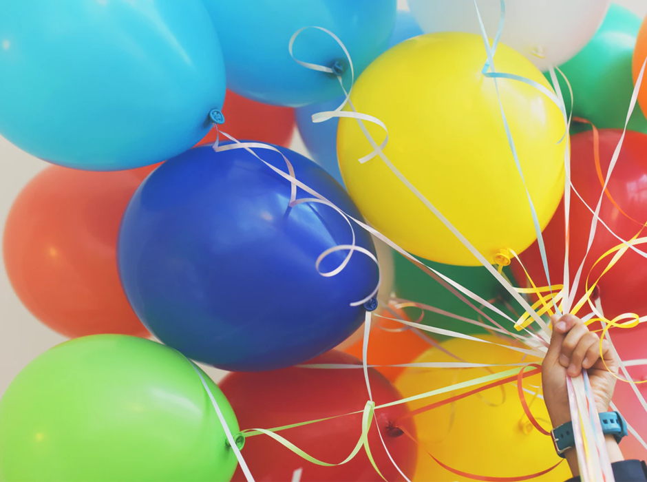 bright colored balloons